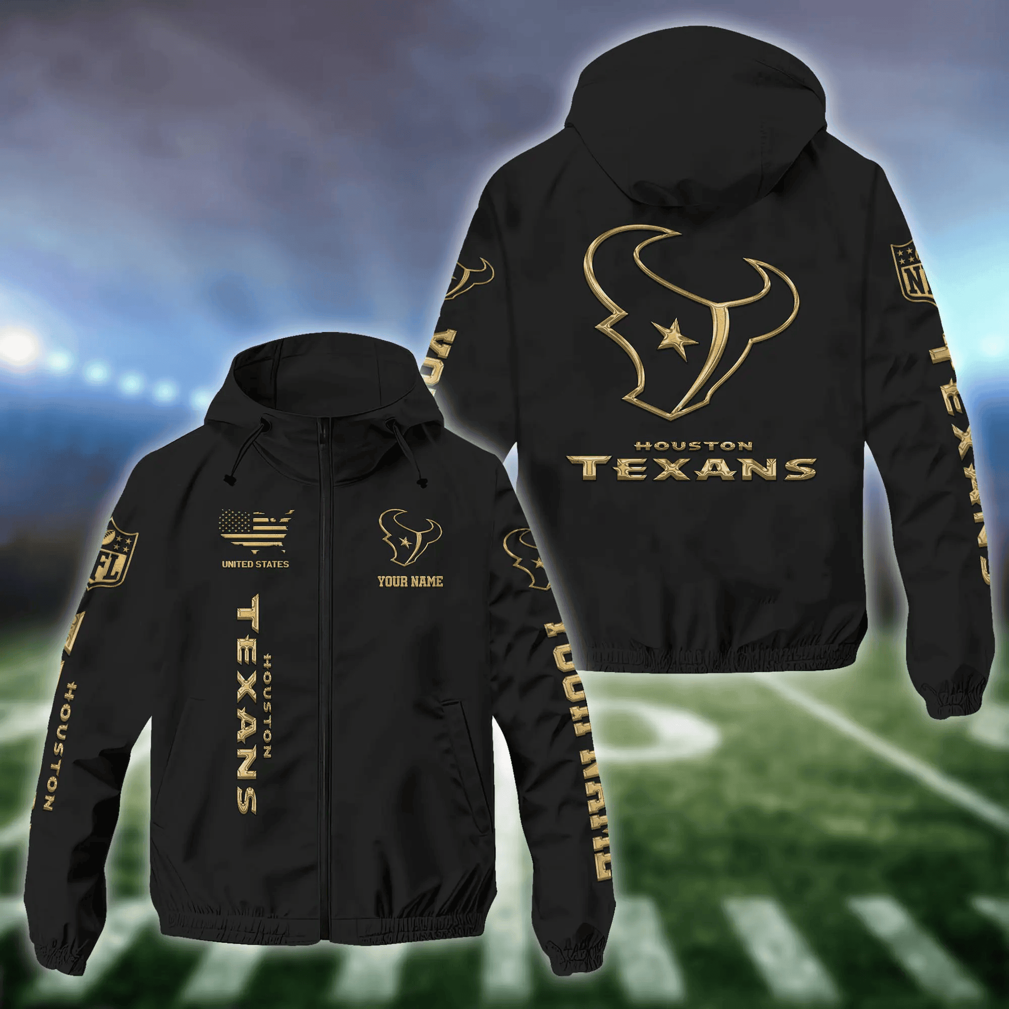 Houston Texans Custom Windbreaker Outdoor Jacket Sport Fan Gift SPTWJACKET109