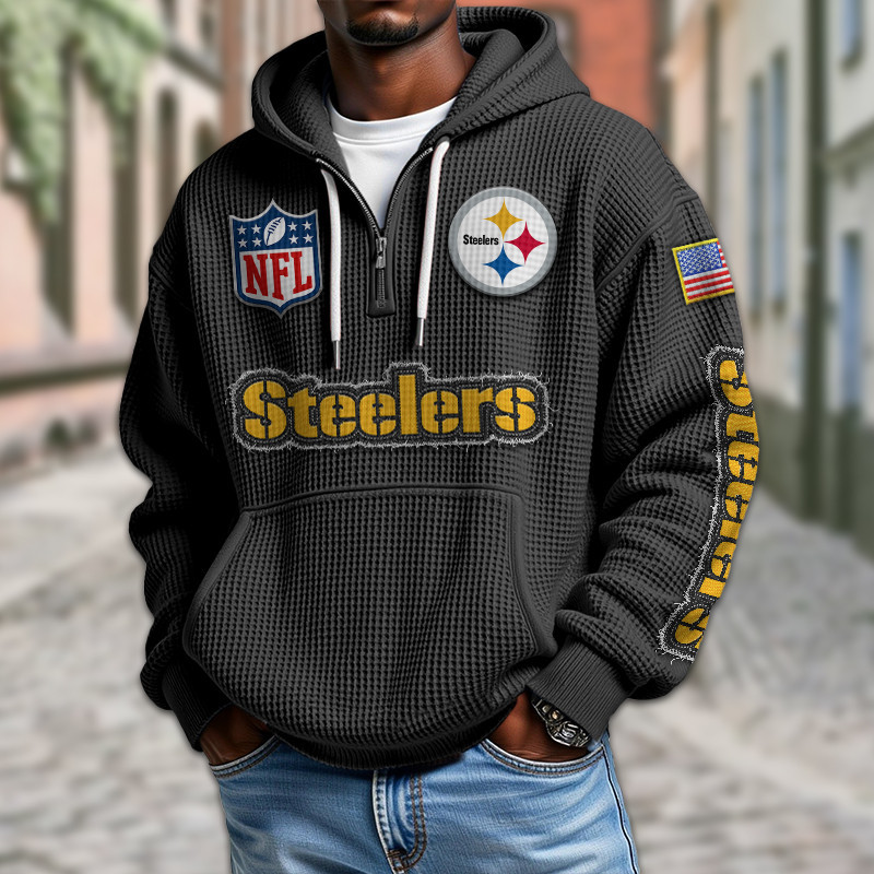 Pittsburgh Steelers DMKT0027 Waffle Half Zip Hoodie