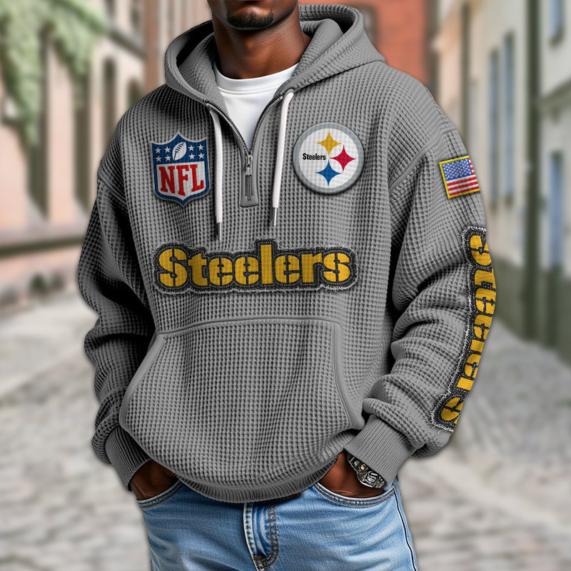 Pittsburgh Steelers Waffle Half Zip Hoodie PBN3NCX