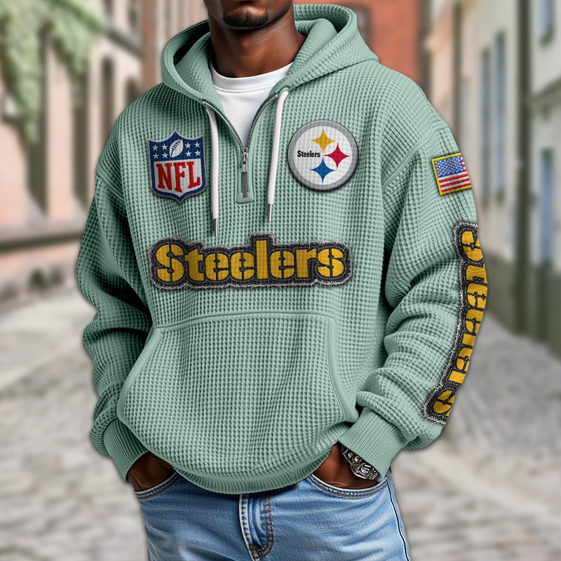 Pittsburgh Steelers Waffle Half Zip Hoodie PBN3NCX