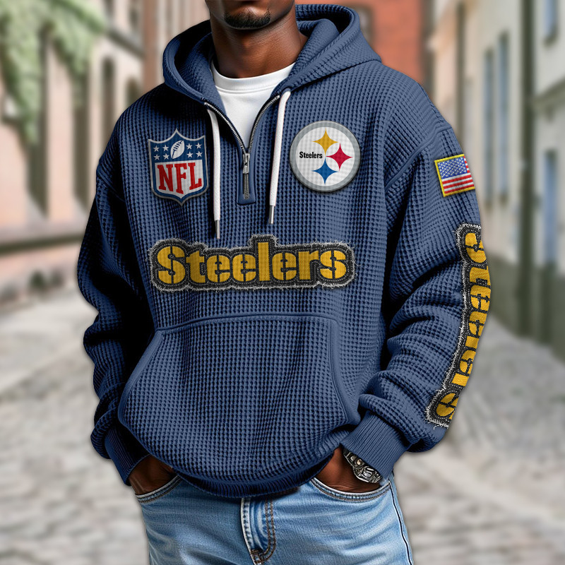 Pittsburgh Steelers Waffle Half Zip Hoodie PBN3NCX