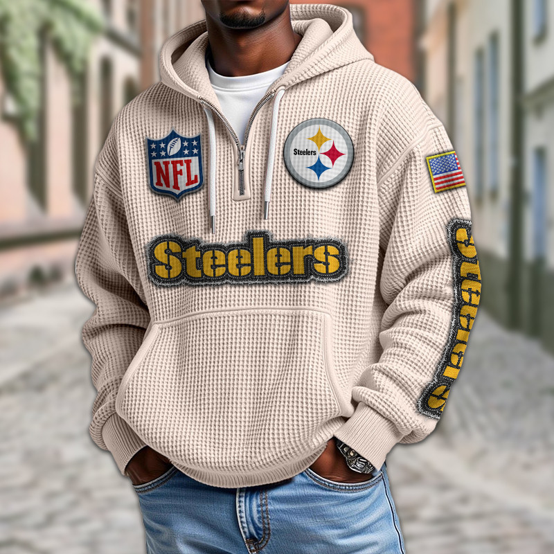 Pittsburgh Steelers Waffle Half Zip Hoodie PBN3NCX