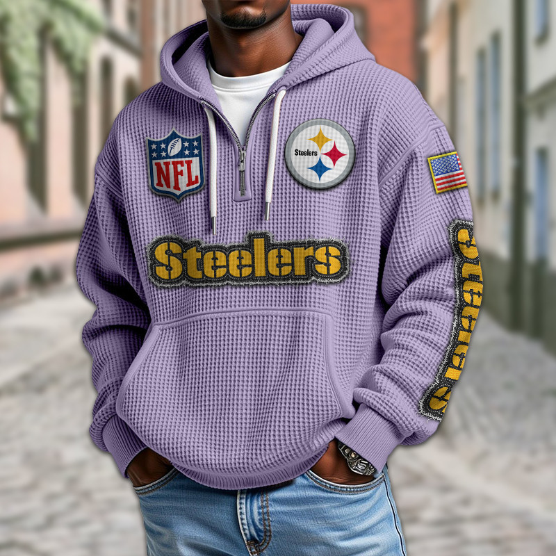 Pittsburgh Steelers Waffle Half Zip Hoodie PBN3NCX