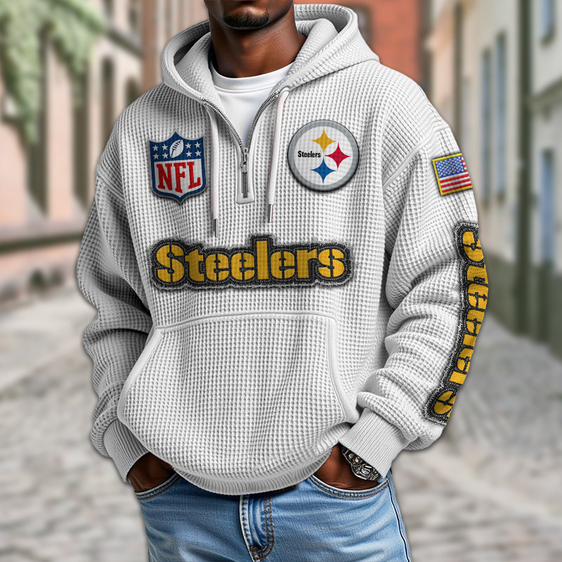 Pittsburgh Steelers Waffle Half Zip Hoodie PBN3NCX