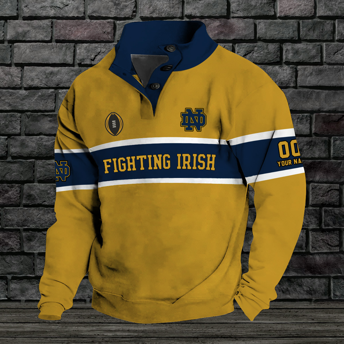 Notre Dame Double Breasted Stand Collar Hoodies PBGH96L