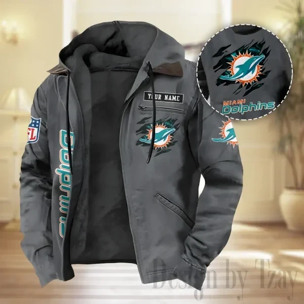 Miami Dolphins Men Classic Badge Fleece-Lined Jacket PBARK81