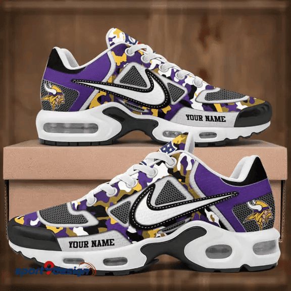 Minnesota Vikings Custom Camo Print Athletic T-N Sneakers SPTTNSHOES119