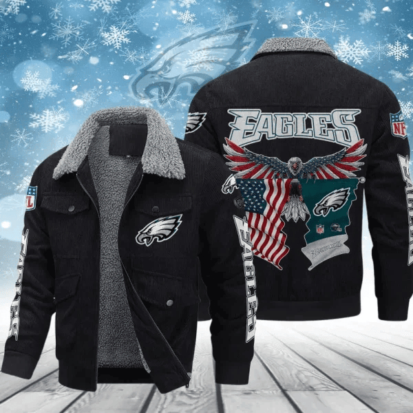 Philadelphia Eagles Men’s Thickened Corduroy Jacket ( SIZE M - 8 XL ) PB2FFX8