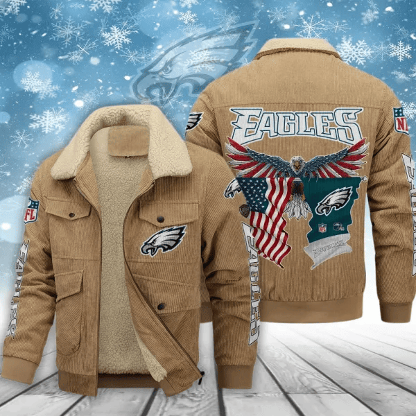 Philadelphia Eagles Men’s Thickened Corduroy Jacket ( SIZE M - 8 XL ) PB2FFX8