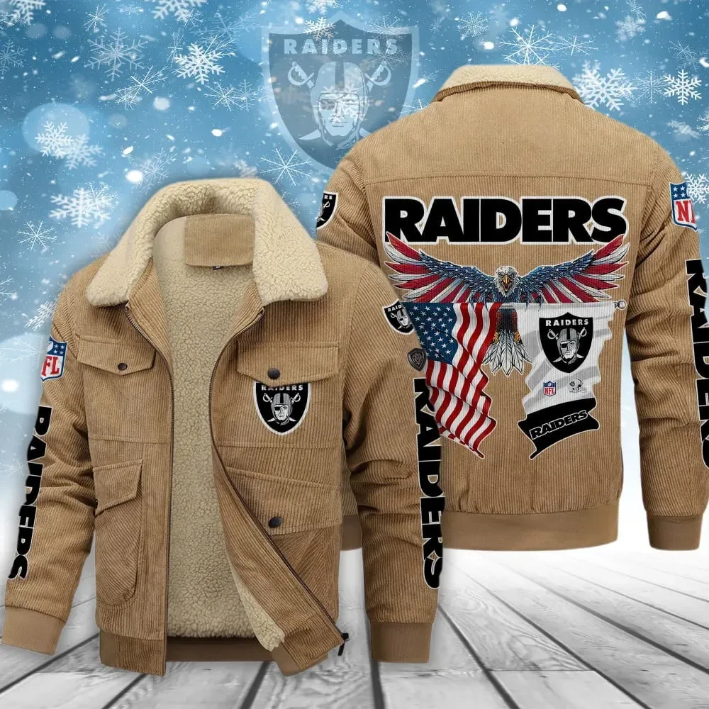 Las Vegas Raiders Men’s Thickened Corduroy Jacket ( SIZE M - 8 XL ) PBBSRG3