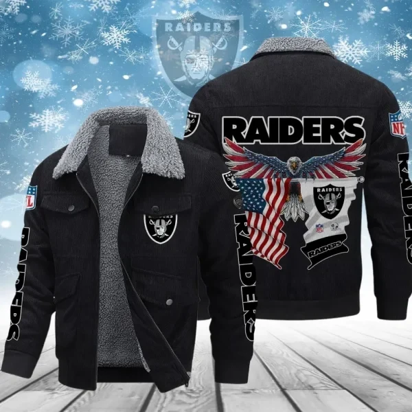 Las Vegas Raiders Men’s Thickened Corduroy Jacket ( SIZE M - 8 XL ) PBBSRG3