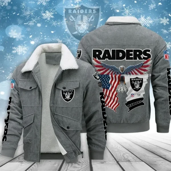 Las Vegas Raiders Men’s Thickened Corduroy Jacket ( SIZE M - 8 XL ) PBBSRG3