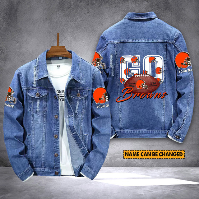 Cleveland Browns Personalized New Denim Jacket S9DJ025