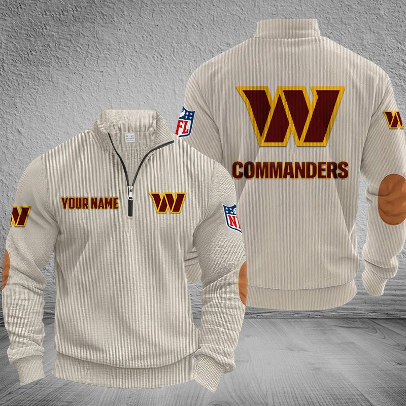Washington Commanders DMSH0300 Stand Collar Half-zip Sweatshirt Multicolor
