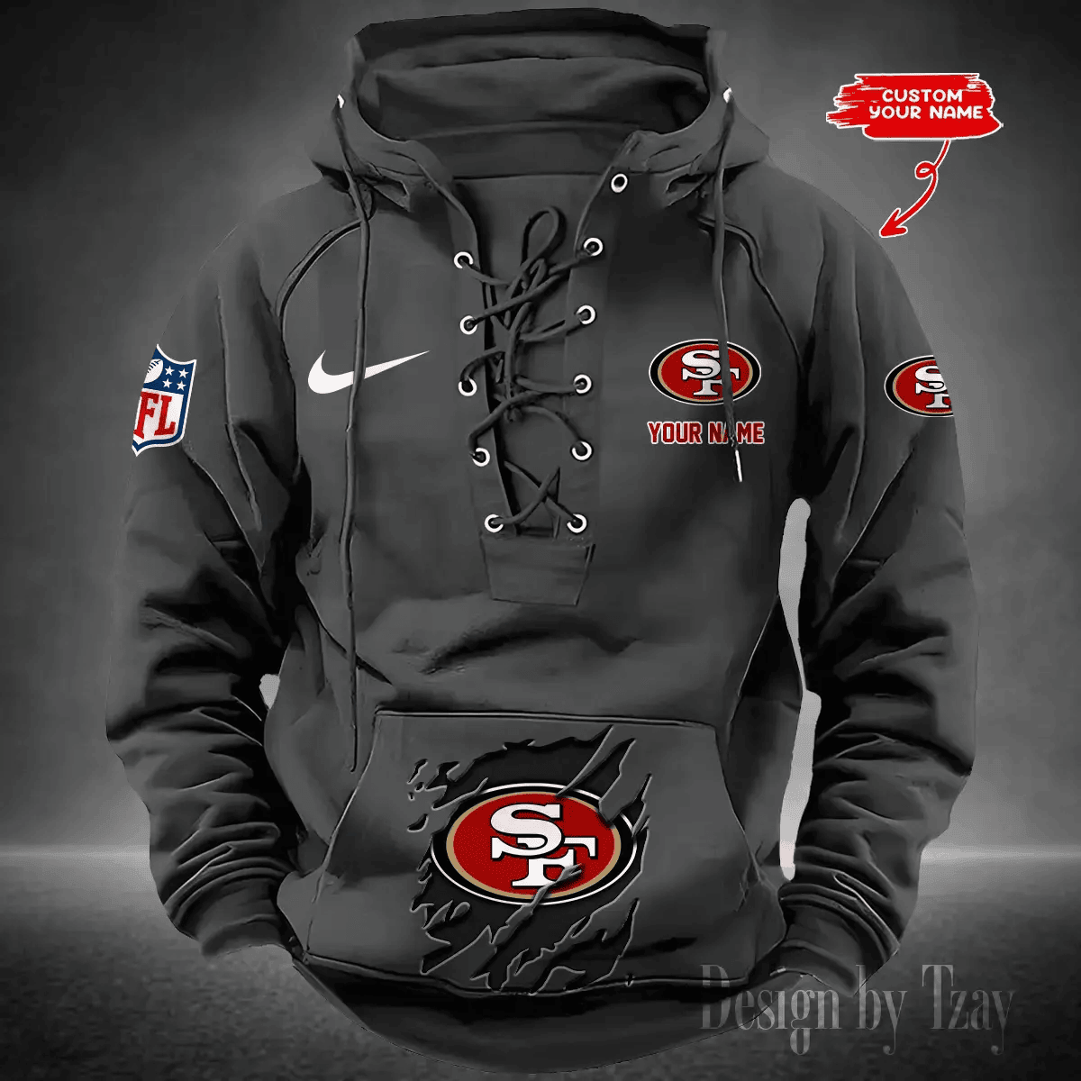 San Francisco 49ers Men's Hooded Lace-up Hoodie PBR85S5