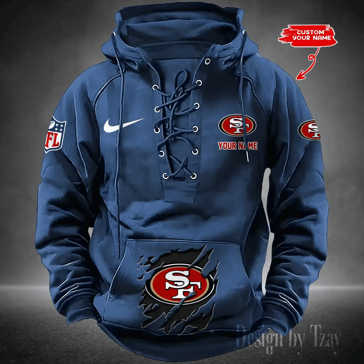 San Francisco 49ers Men's Hooded Lace-up Hoodie PBR85S5