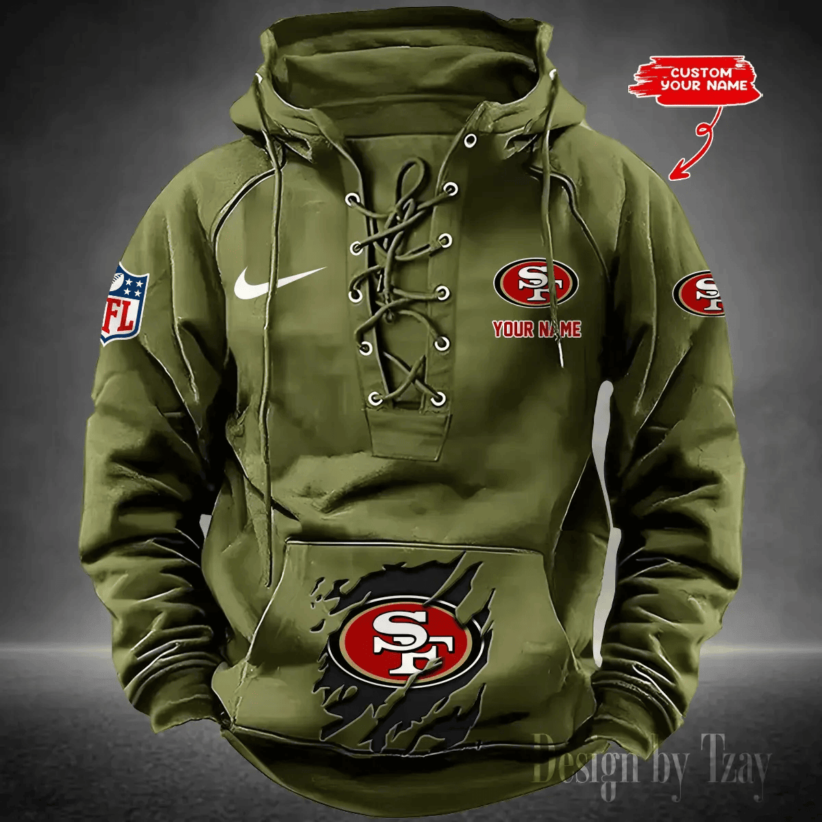 San Francisco 49ers Men's Hooded Lace-up Hoodie PBR85S5