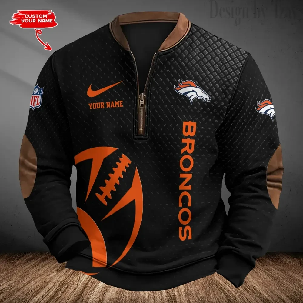 Denver Broncos Men's Vintage Zipper Stand Collar Sweatshirt S9MPZNS215