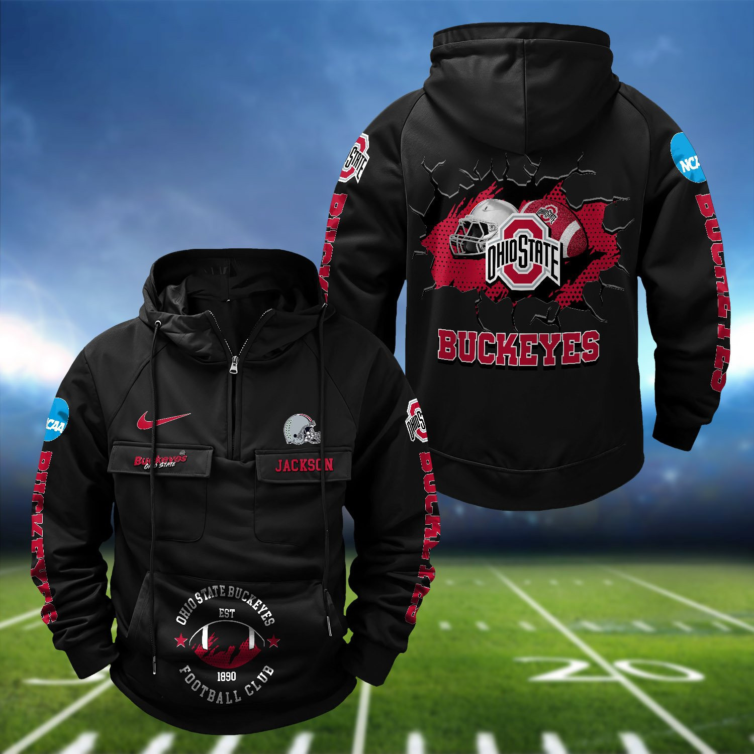Ohio State Buckeyes Vintage Men Hoodies DV6AW2