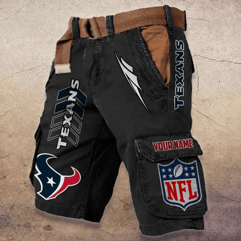 Houston Texans Pocket Print Cargo Shorts (Belt Not Included) S9MCS283