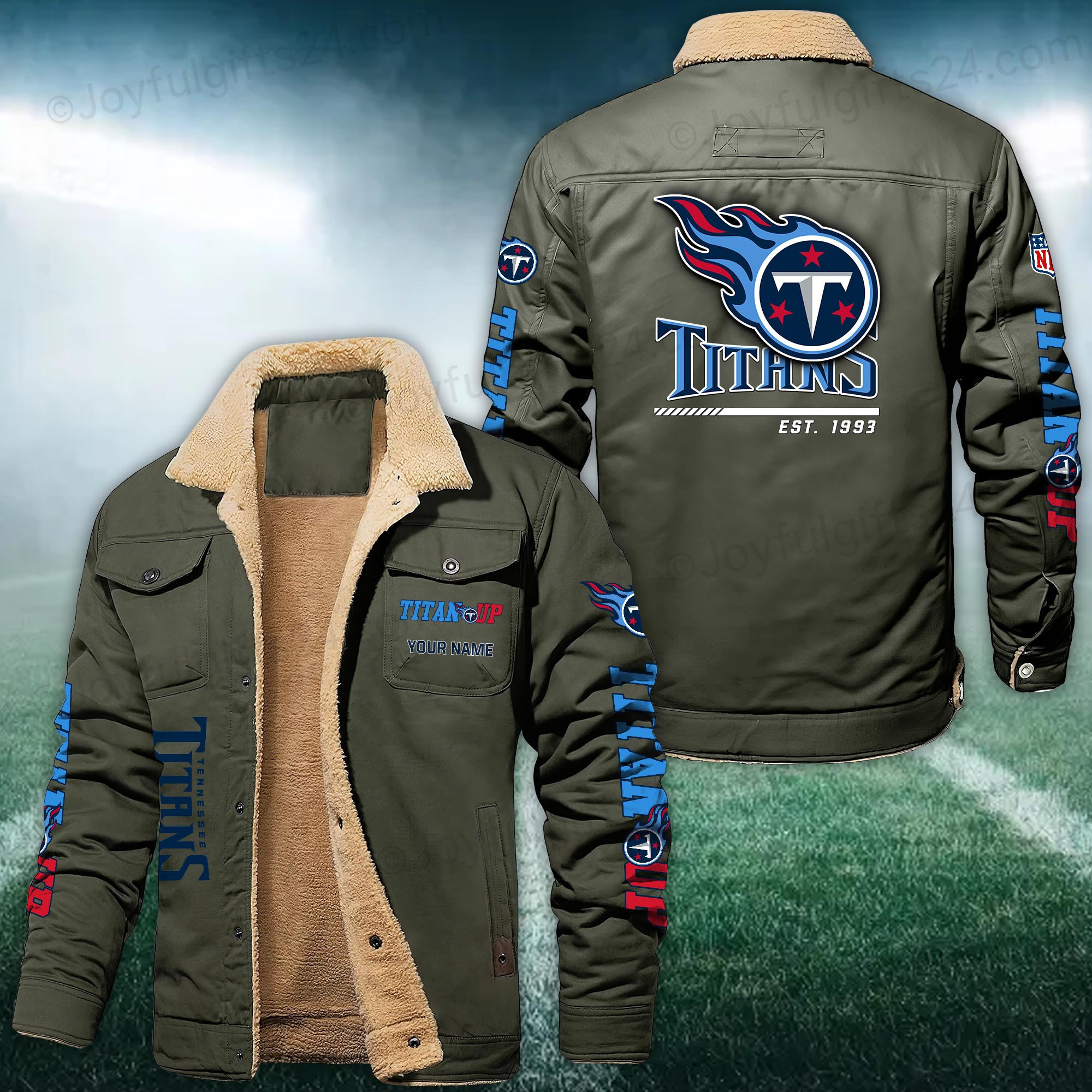 Tennessee Titans FLEECE BOMBER JACKET Custom name PB406VC