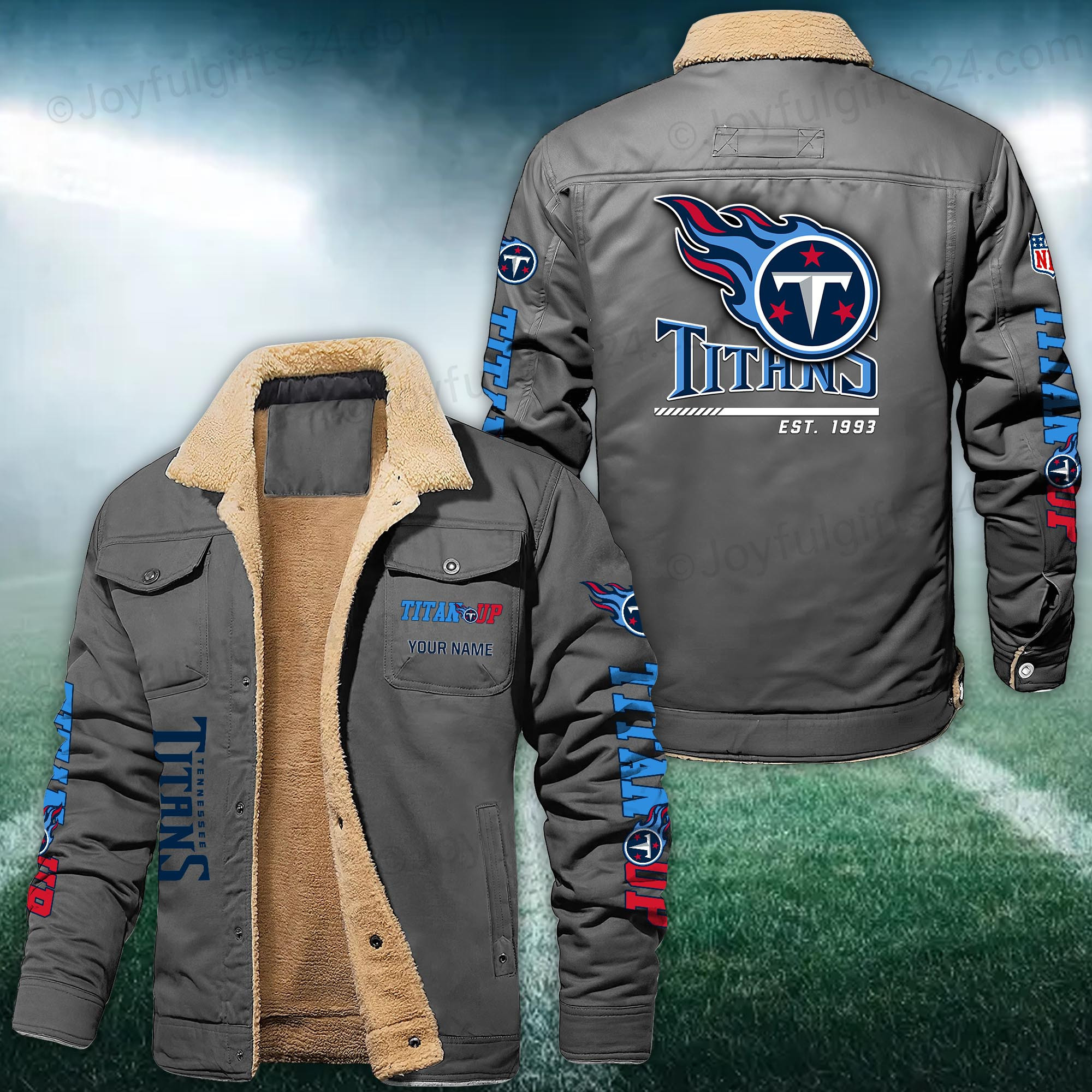 Tennessee Titans FLEECE BOMBER JACKET Custom name PB406VC