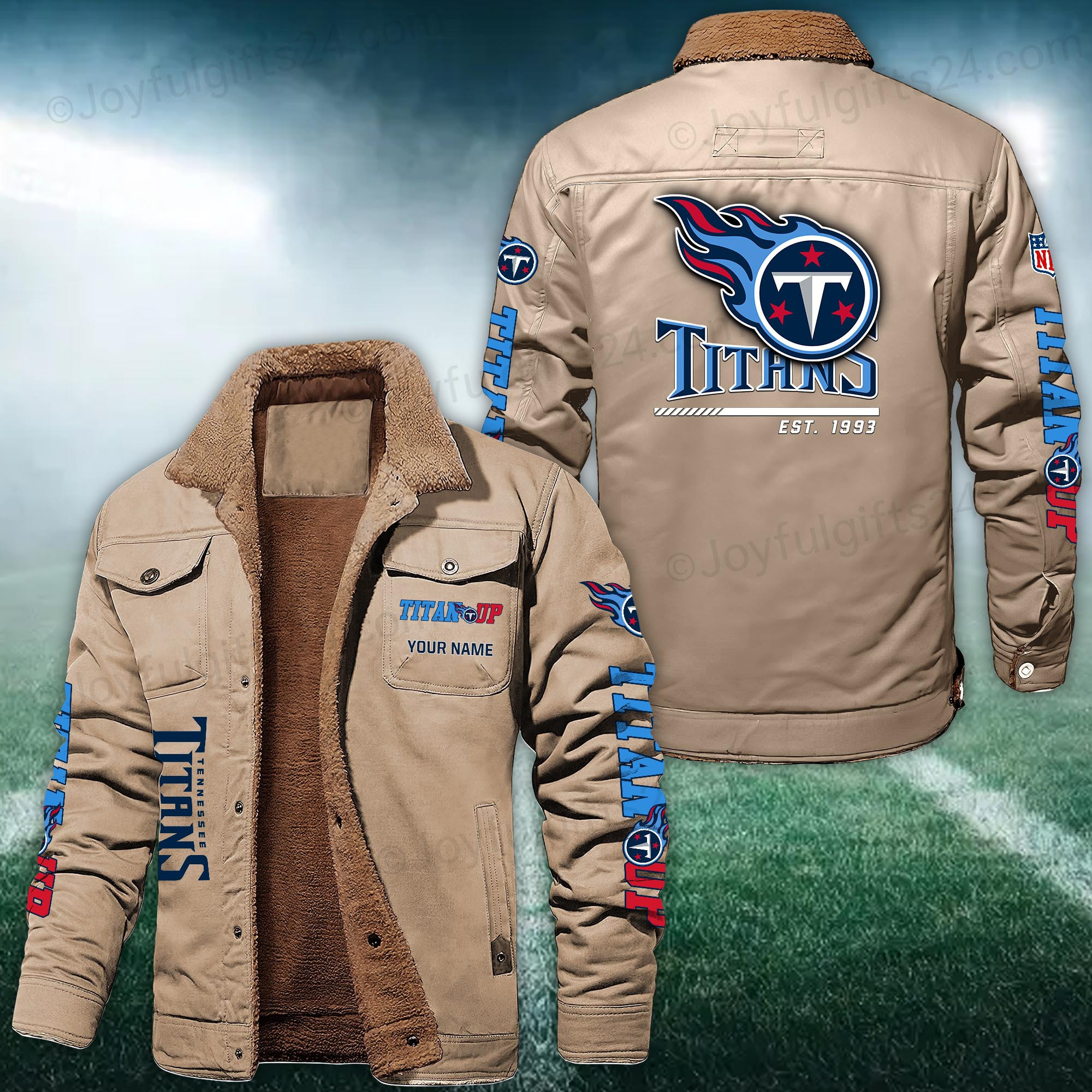 Tennessee Titans FLEECE BOMBER JACKET Custom name PB406VC