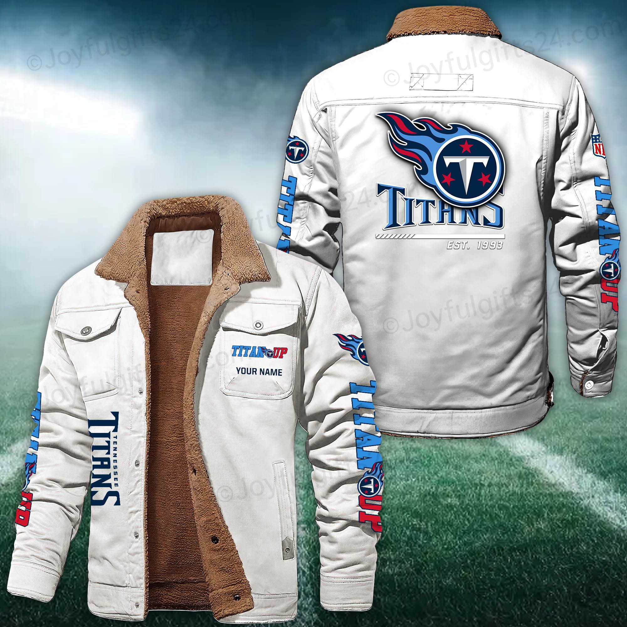 Tennessee Titans FLEECE BOMBER JACKET Custom name PB406VC