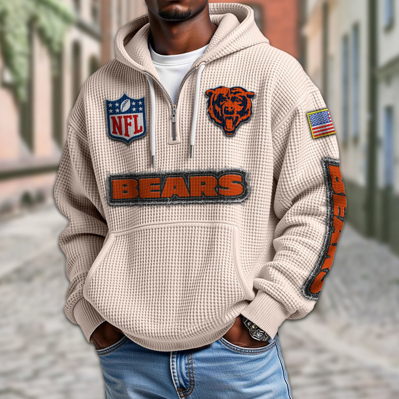 Chicago Bears Waffle Half Zip Hoodie PB7VKL3