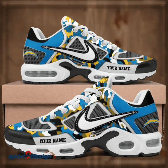 Los Angeles Chargers Custom Camo Print Athletic T-N Sneakers SPTTNSHOES116