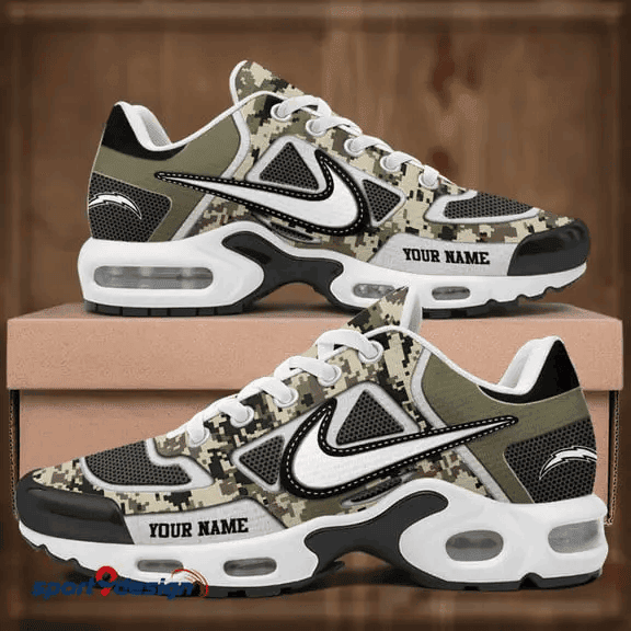 Los Angeles Chargers Custom Camo Print Athletic T-N Sneakers PBNEI74