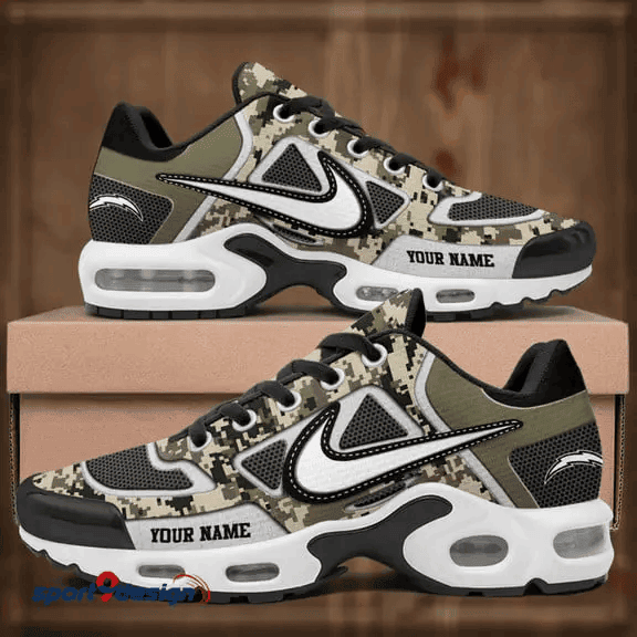Los Angeles Chargers Custom Camo Print Athletic T-N Sneakers PBNEI74