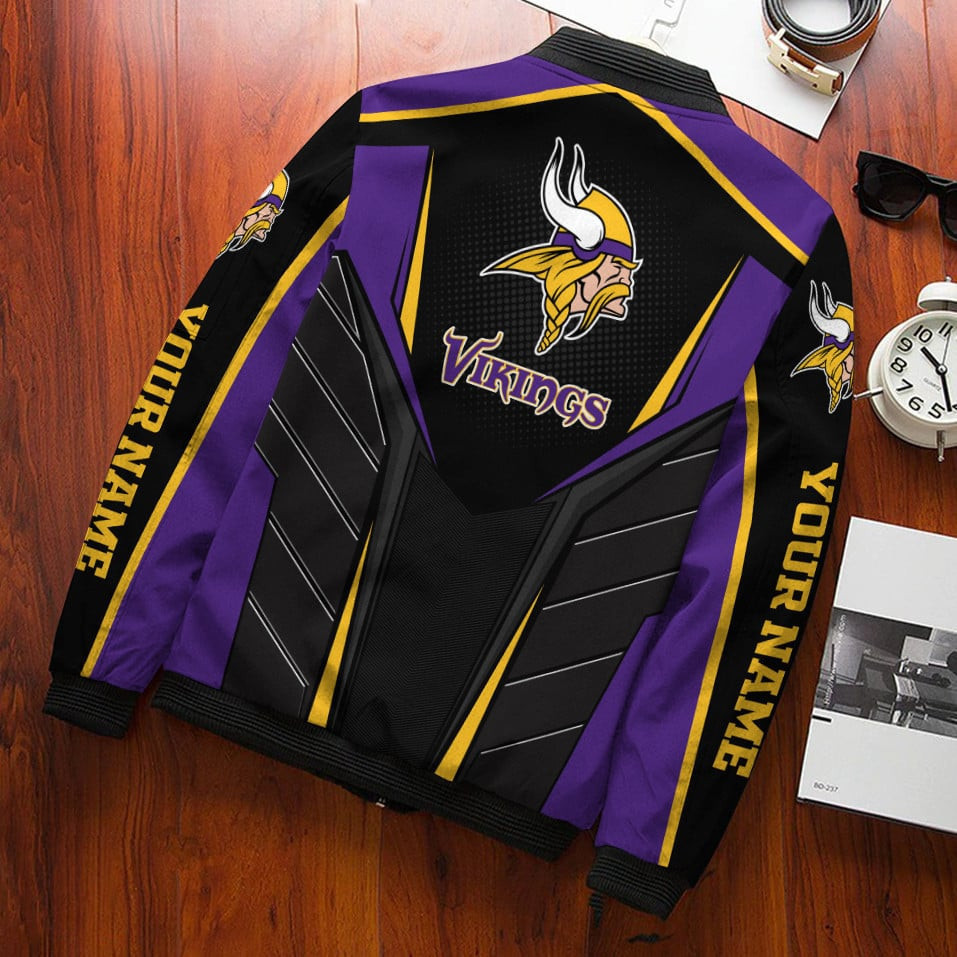 Minnesota Vikings Personalized Bomber Jacket PBR9C7V