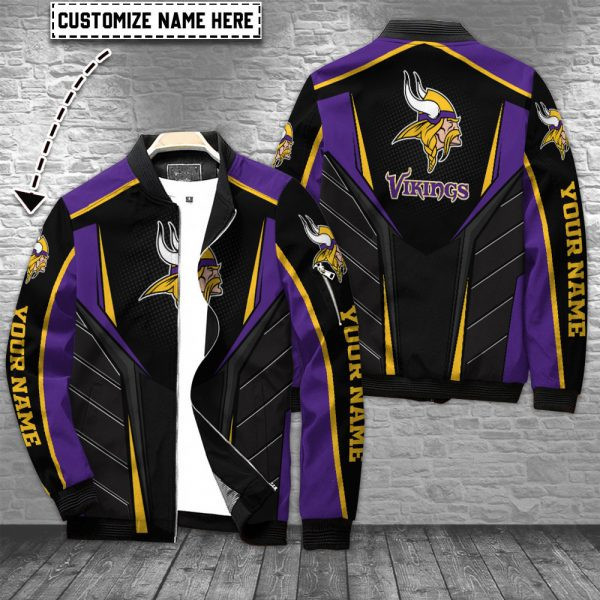 Minnesota Vikings Personalized Bomber Jacket PBR9C7V