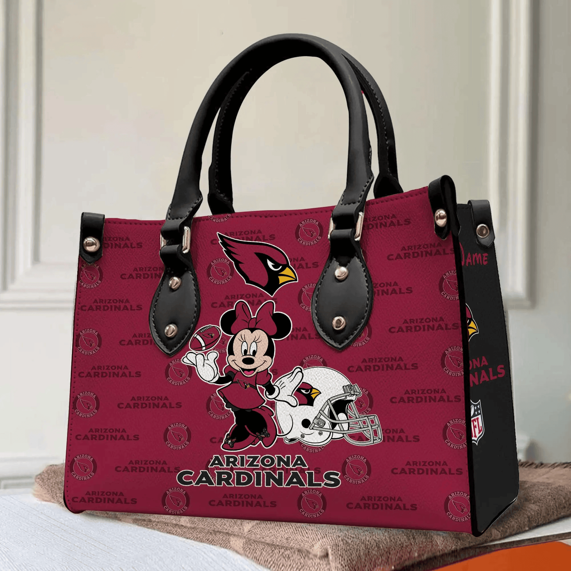 Arizona Cardinals Personalized Leather Hand Bag PBPIGO2