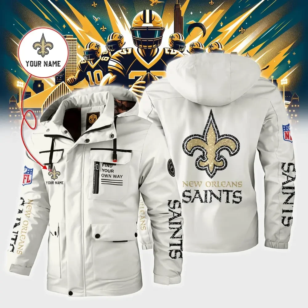 New Orleans Saints Personalized Winter Windbreaker Jacket ANZWWJ023