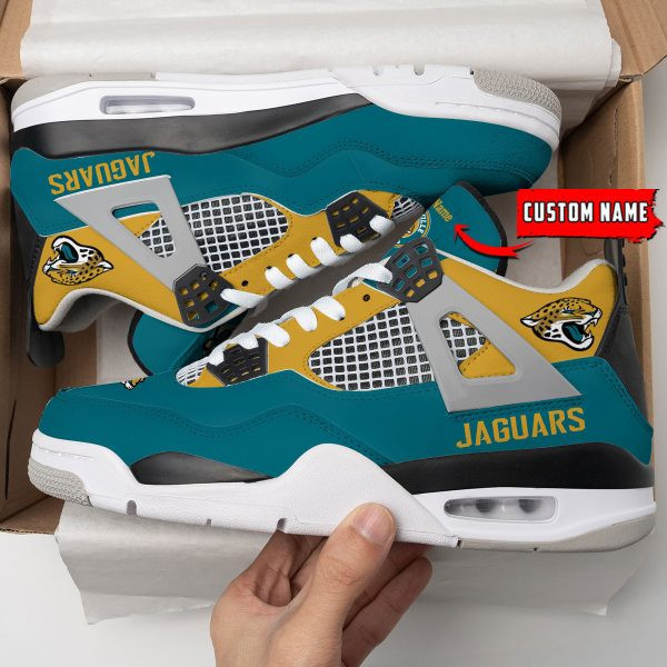 Jacksonville Jaguars Personalized AJ4 Sneaker PBUQSF2