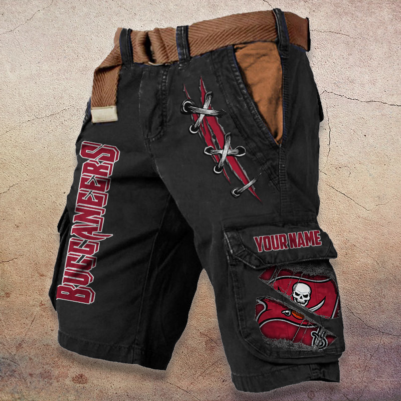 Tampa Bay Buccaneers Pocket Print Cargo Shorts (Belt Not Included) S9MCS159
