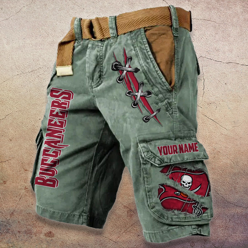 Tampa Bay Buccaneers Pocket Print Cargo Shorts (Belt Not Included) PBAA0G4