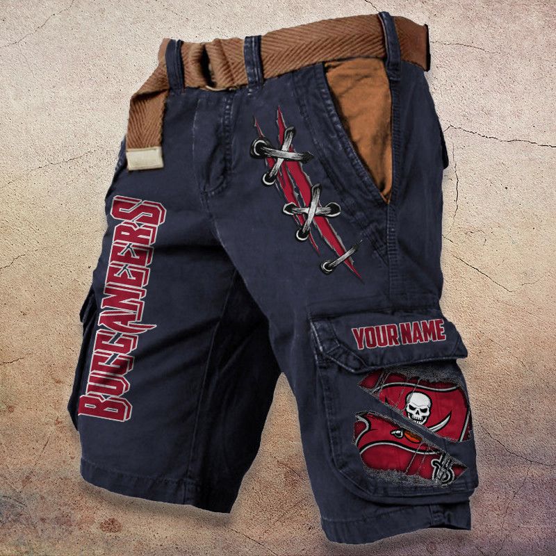 Tampa Bay Buccaneers Pocket Print Cargo Shorts (Belt Not Included) PBAA0G4