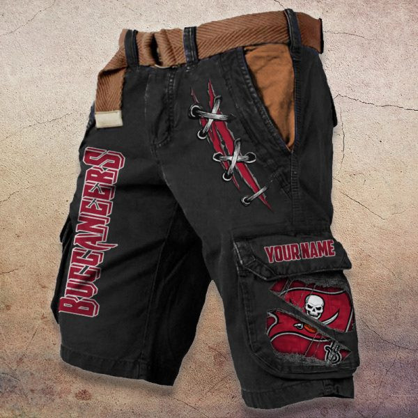 Tampa Bay Buccaneers Pocket Print Cargo Shorts (Belt Not Included) PBAA0G4