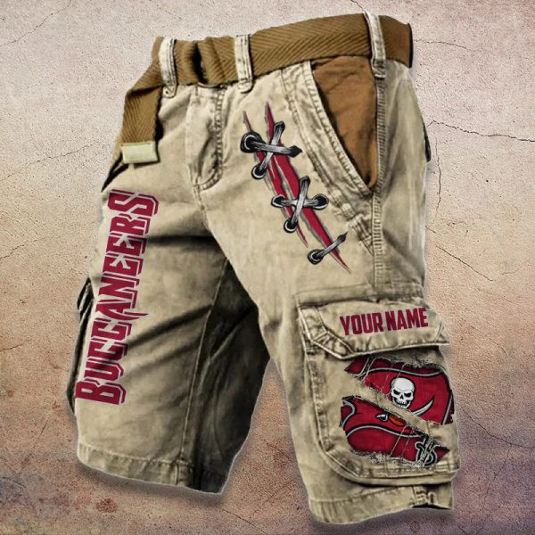 Tampa Bay Buccaneers Pocket Print Cargo Shorts (Belt Not Included) PBAA0G4