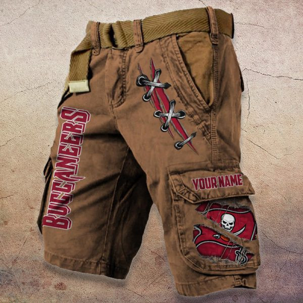 Tampa Bay Buccaneers Pocket Print Cargo Shorts (Belt Not Included) PBAA0G4