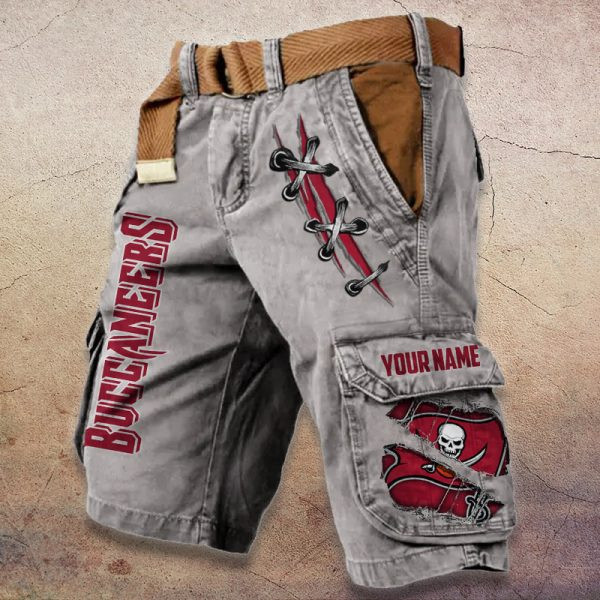 Tampa Bay Buccaneers Pocket Print Cargo Shorts (Belt Not Included) PBAA0G4