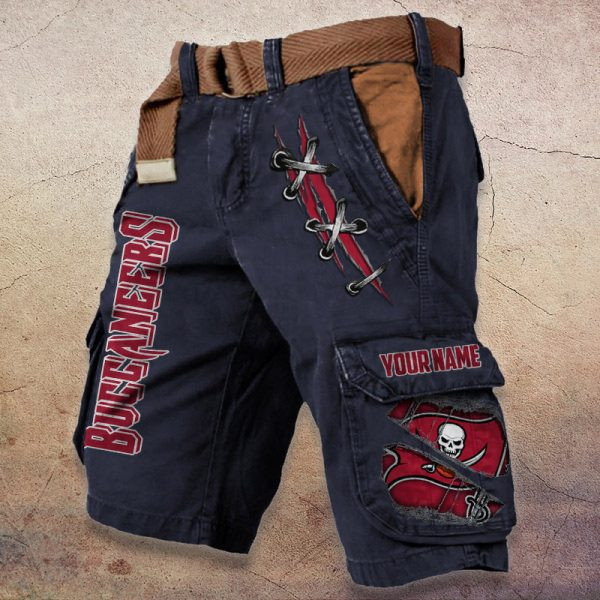 Tampa Bay Buccaneers Pocket Print Cargo Shorts (Belt Not Included) PBAA0G4
