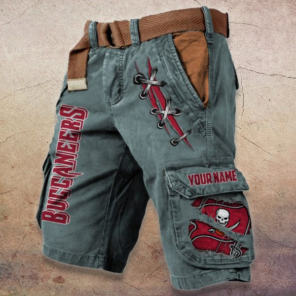 Tampa Bay Buccaneers Pocket Print Cargo Shorts (Belt Not Included) PBAA0G4