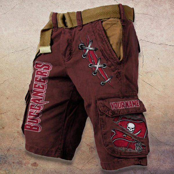 Tampa Bay Buccaneers Pocket Print Cargo Shorts (Belt Not Included) PBAA0G4