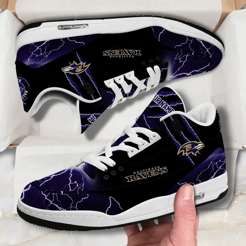 Baltimore Ravens Basic Leather JD03 Shoes Men and Women AZBTAJ3000