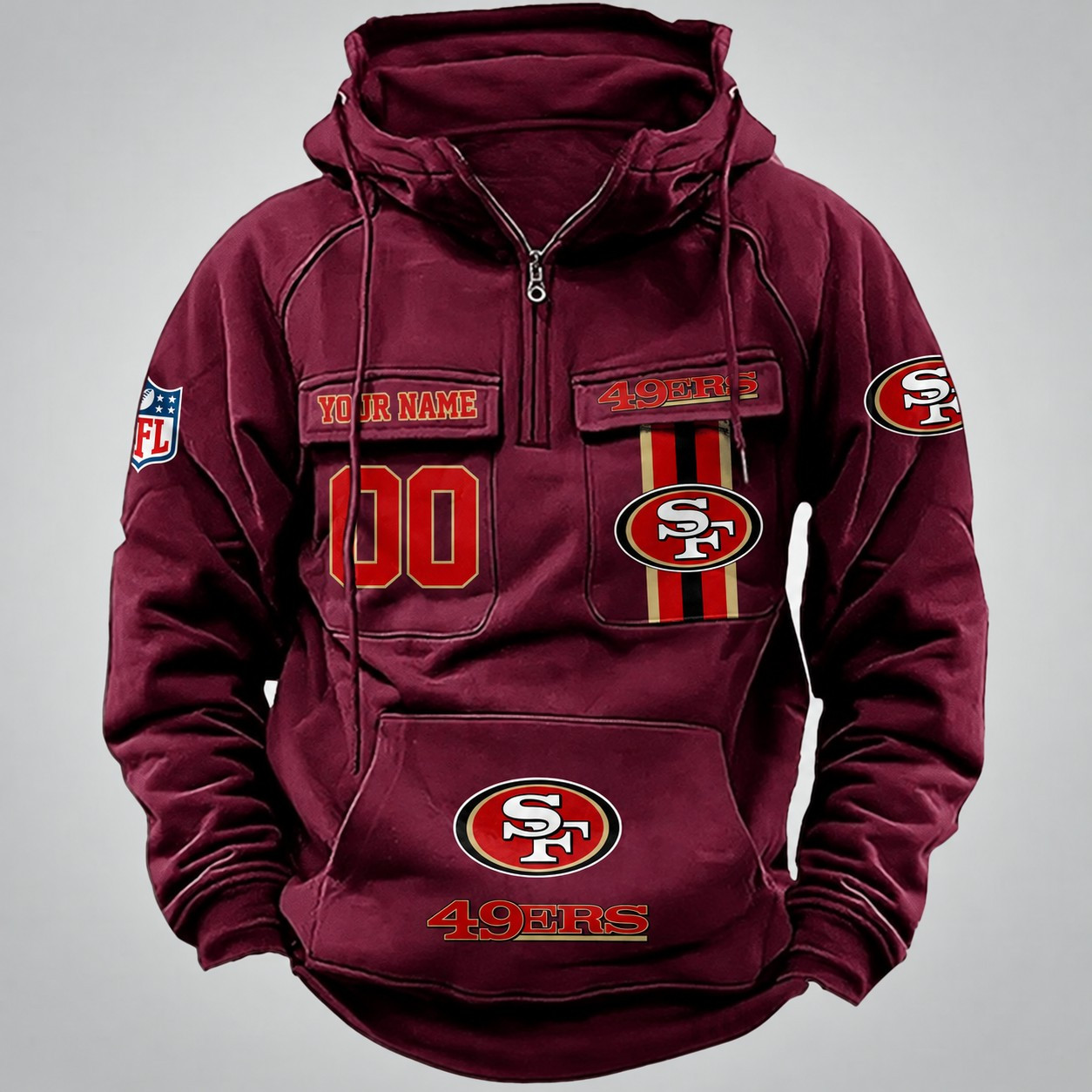 San Francisco 49ers Vintage Men's Hoodie DV2 AZVMHD439