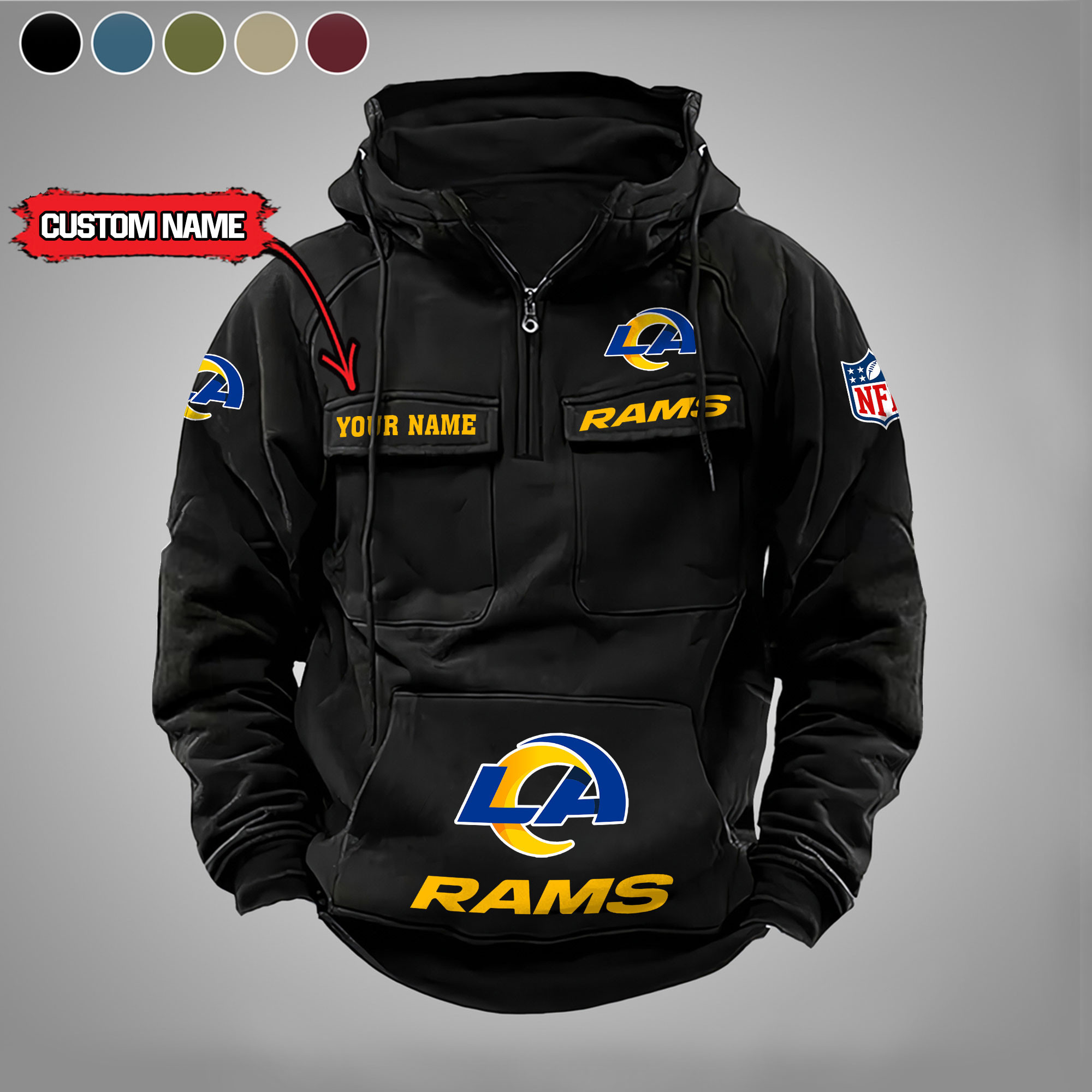 Los Angeles Rams Vintage Men Hoodies DV5 AZVMHD002